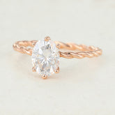 1.33 CT Oval Shaped Moissanite Solitaire Engagement Ring 2